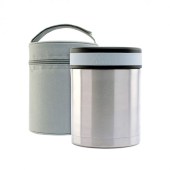 Термос за храна Laken Thermo Food 1 литър от неръждаема стомана с калъф и два контейнера