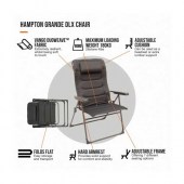 Здрав сгъваем къмпинг стол Vango Hampton Grande Deluxe, натоварване до 180 кг