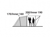 Петместна тунелна палатка Outwell Rockwell 5 за къмпинг и туризъм, с три помещения