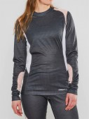 Дамски комплект термобельо Craft Baselayer Set W - блуза с дълъг ръкав и клин, тъмно сив цвят