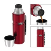 Двустенен вакумно-изолиран термос от неръждаема стомана Thermos Stainless King Flask ST с вместимост 1200 мл